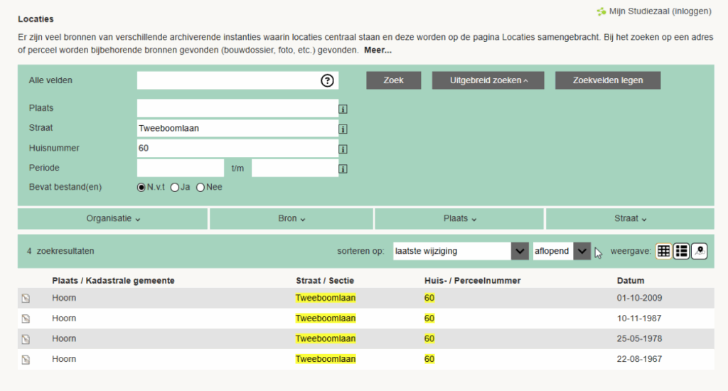 Vergunningen - zoekingang locaties